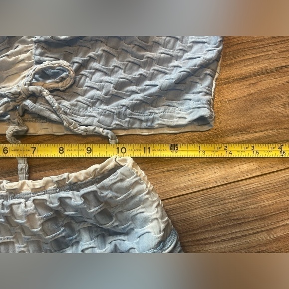 LA + IMAGE Two Piece Outfit, Short Sleeve Tummy Control Crop Top High Waist Sz M - Picture 2 of 7